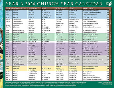 Church Year Calendar 2026, Year A